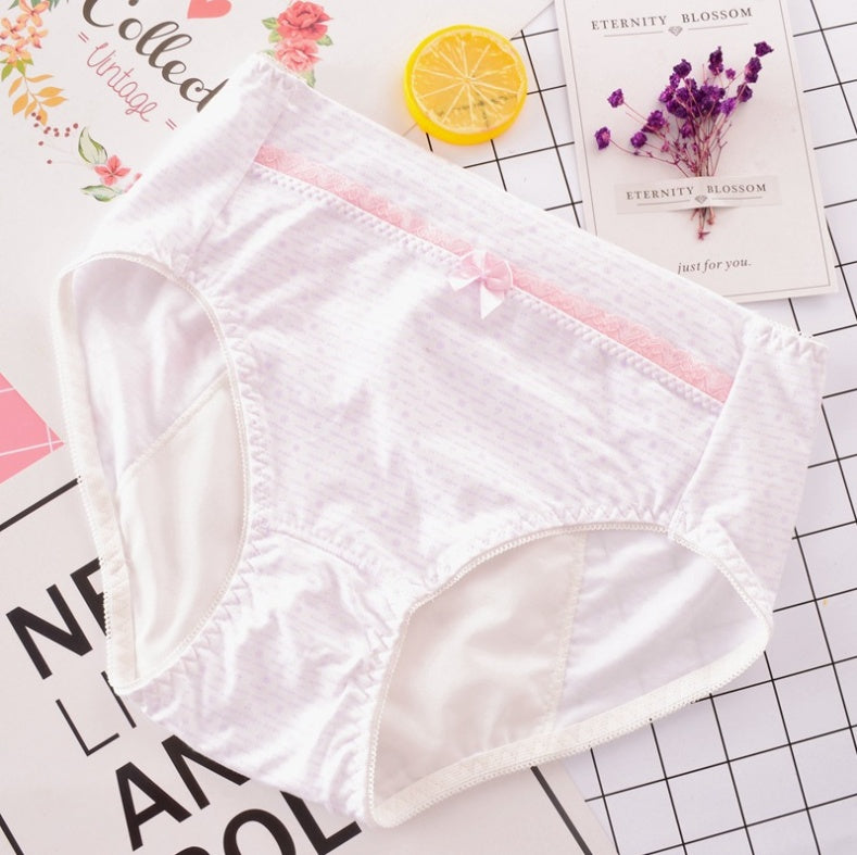 Physiological pants foreign trade cotton women's underwear menstrual menstrual leak-proof printing cotton anti-side leakage safety