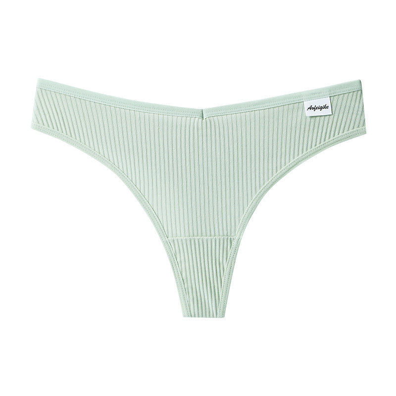 New Japanese Threaded Cotton Underwear Women's Breathable Low-waist Seamless Cotton Girls Narrow-side Briefs Students