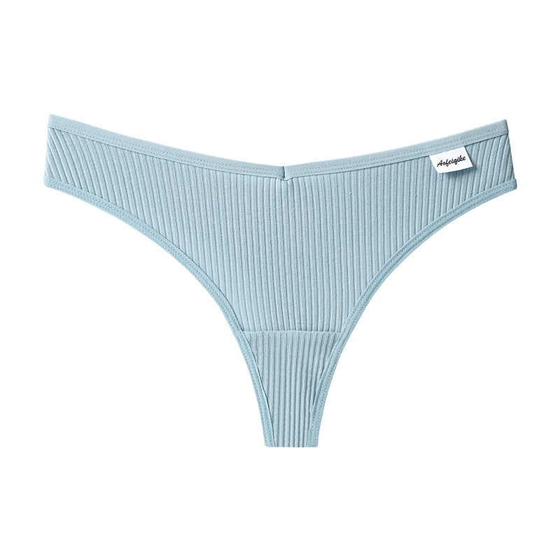 New Japanese Threaded Cotton Underwear Women's Breathable Low-waist Seamless Cotton Girls Narrow-side Briefs Students