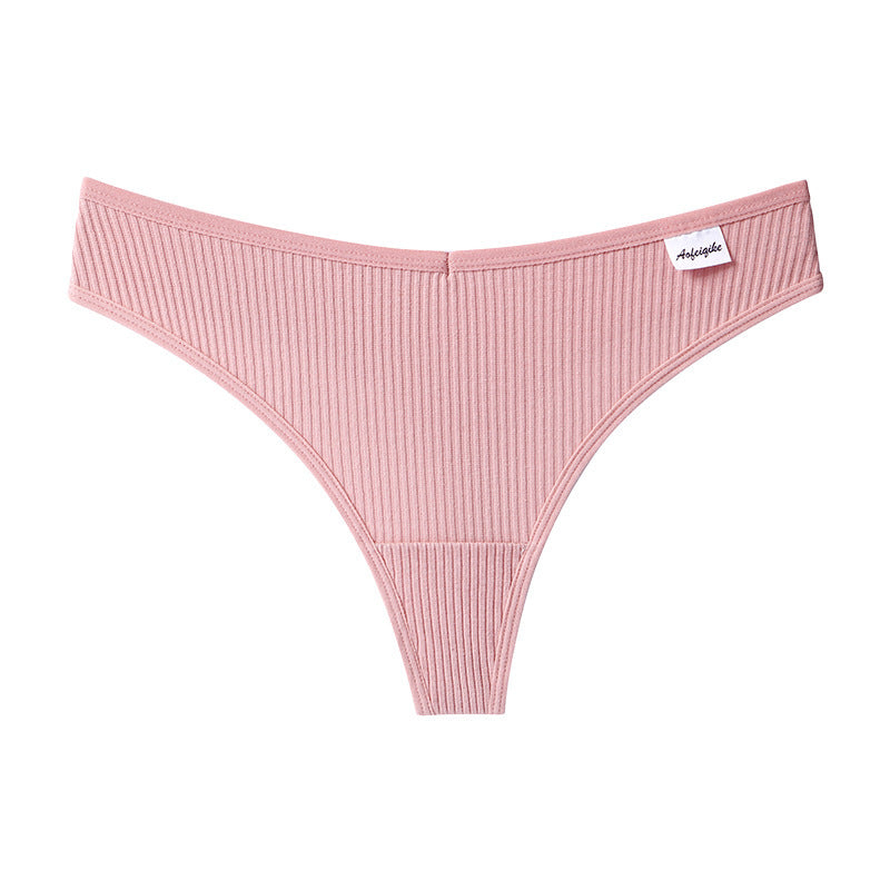 New Japanese Threaded Cotton Underwear Women's Breathable Low-waist Seamless Cotton Girls Narrow-side Briefs Students