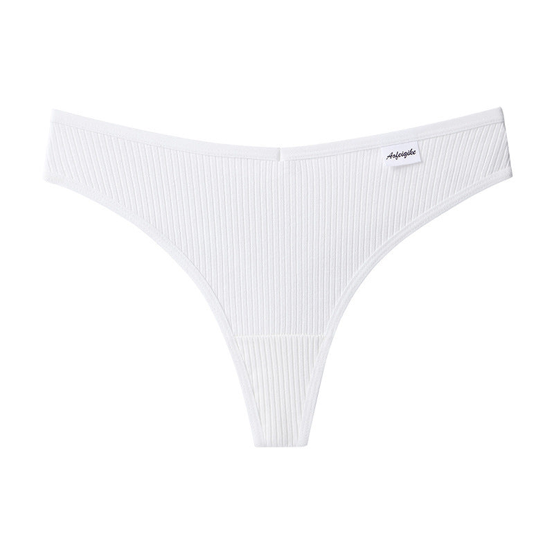New Japanese Threaded Cotton Underwear Women's Breathable Low-waist Seamless Cotton Girls Narrow-side Briefs Students
