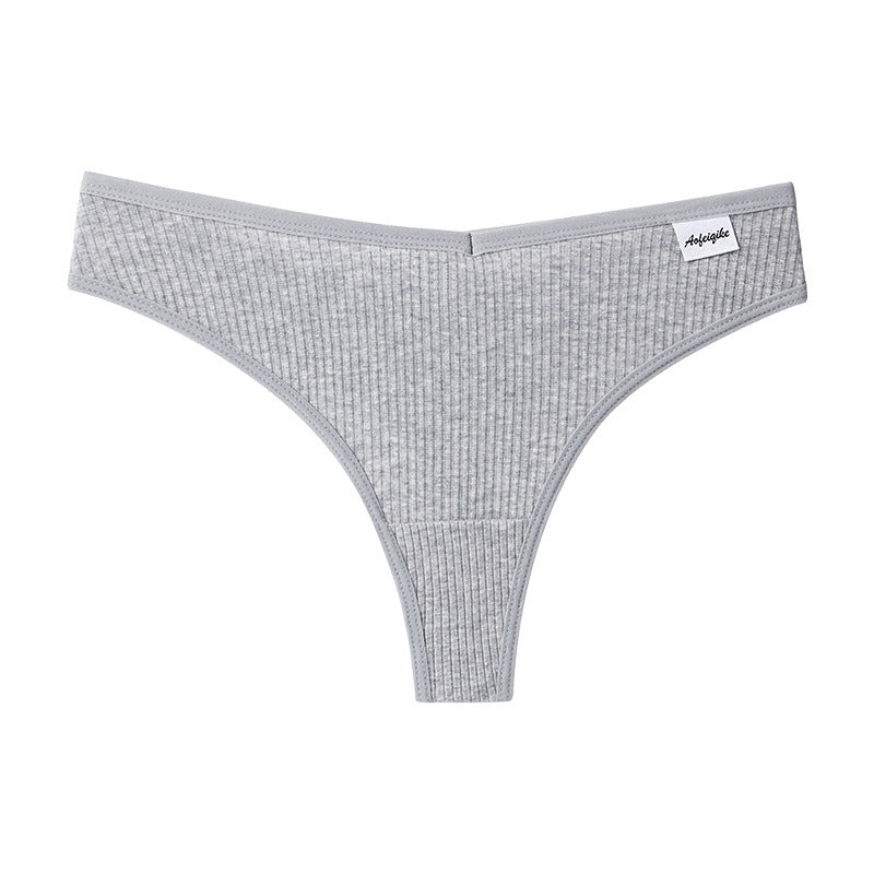 New Japanese Threaded Cotton Underwear Women's Breathable Low-waist Seamless Cotton Girls Narrow-side Briefs Students