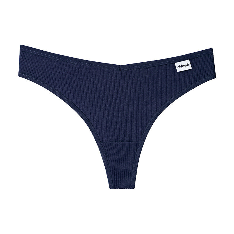 New Japanese Threaded Cotton Underwear Women's Breathable Low-waist Seamless Cotton Girls Narrow-side Briefs Students
