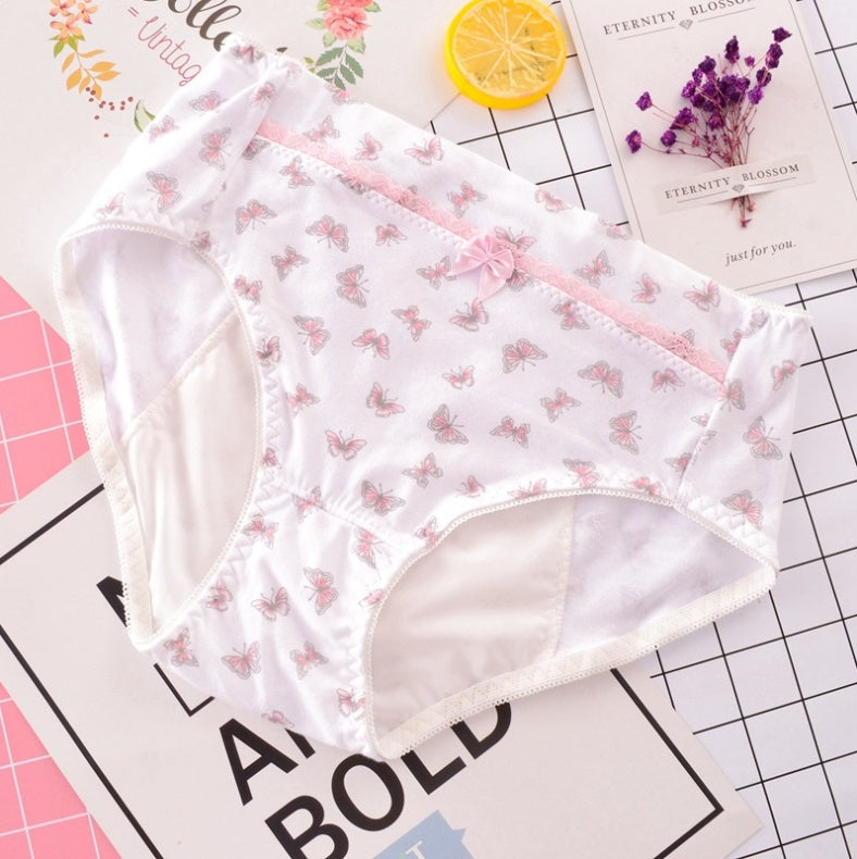Physiological pants foreign trade cotton women's underwear menstrual menstrual leak-proof printing cotton anti-side leakage safety