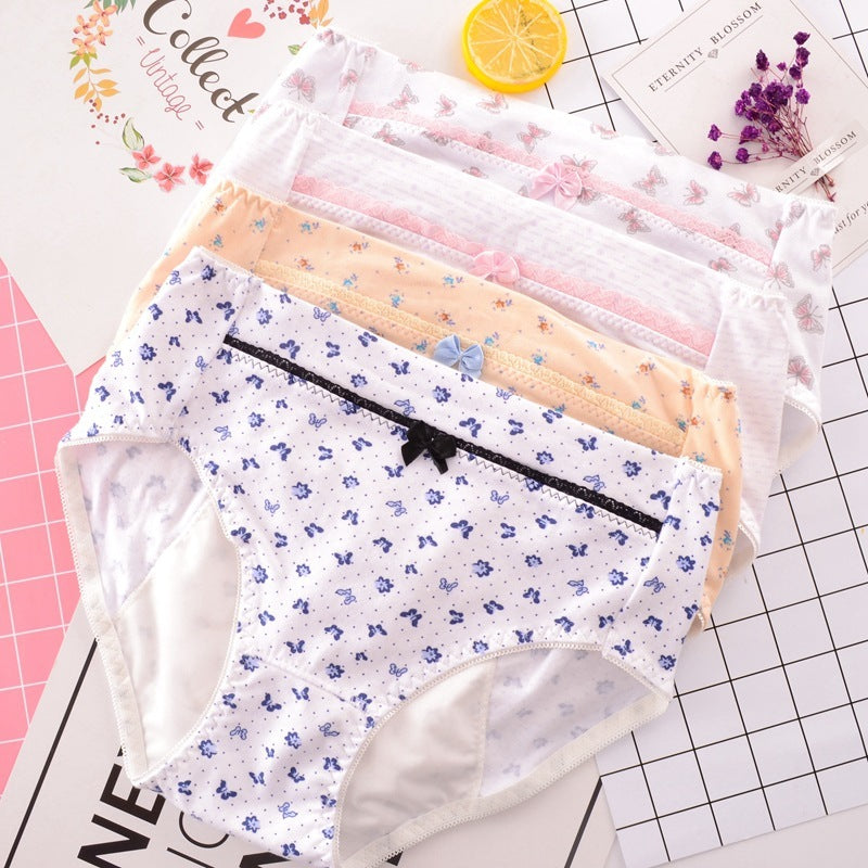 Physiological pants foreign trade cotton women's underwear menstrual menstrual leak-proof printing cotton anti-side leakage safety