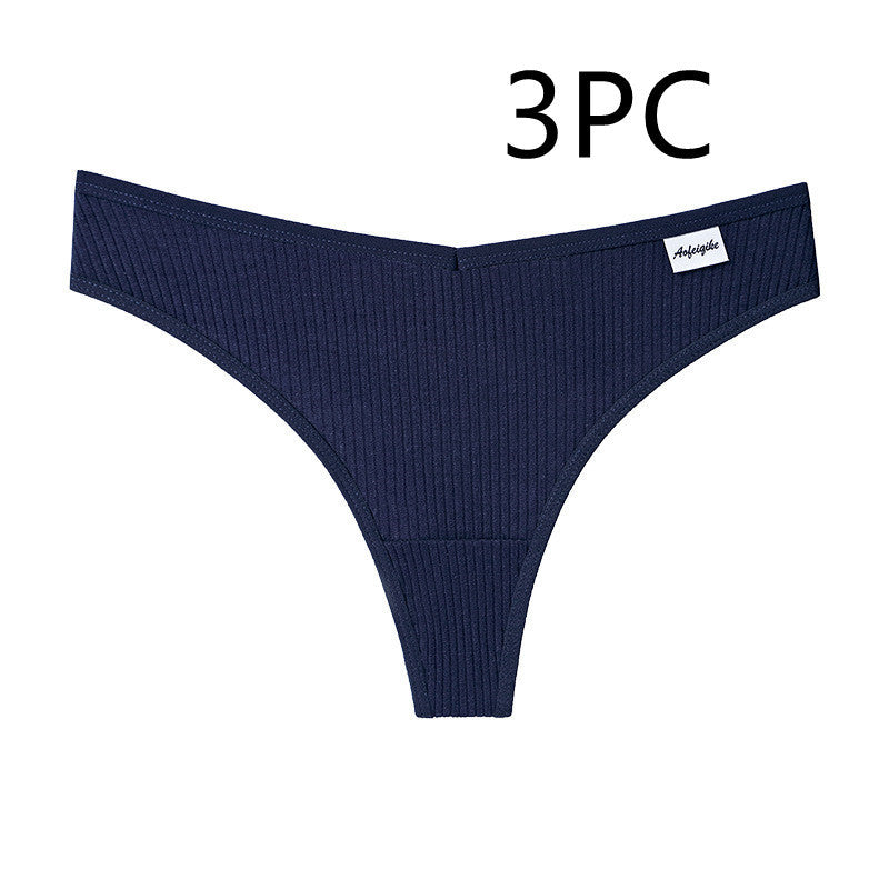 New Japanese Threaded Cotton Underwear Women's Breathable Low-waist Seamless Cotton Girls Narrow-side Briefs Students