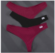 Threaded Cotton Low Waist Breathable And Comfortable Briefs