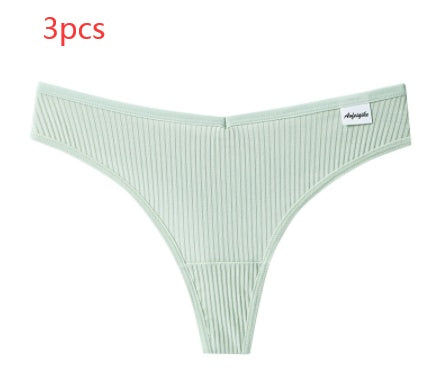 New Japanese Threaded Cotton Underwear Women's Breathable Low-waist Seamless Cotton Girls Narrow-side Briefs Students