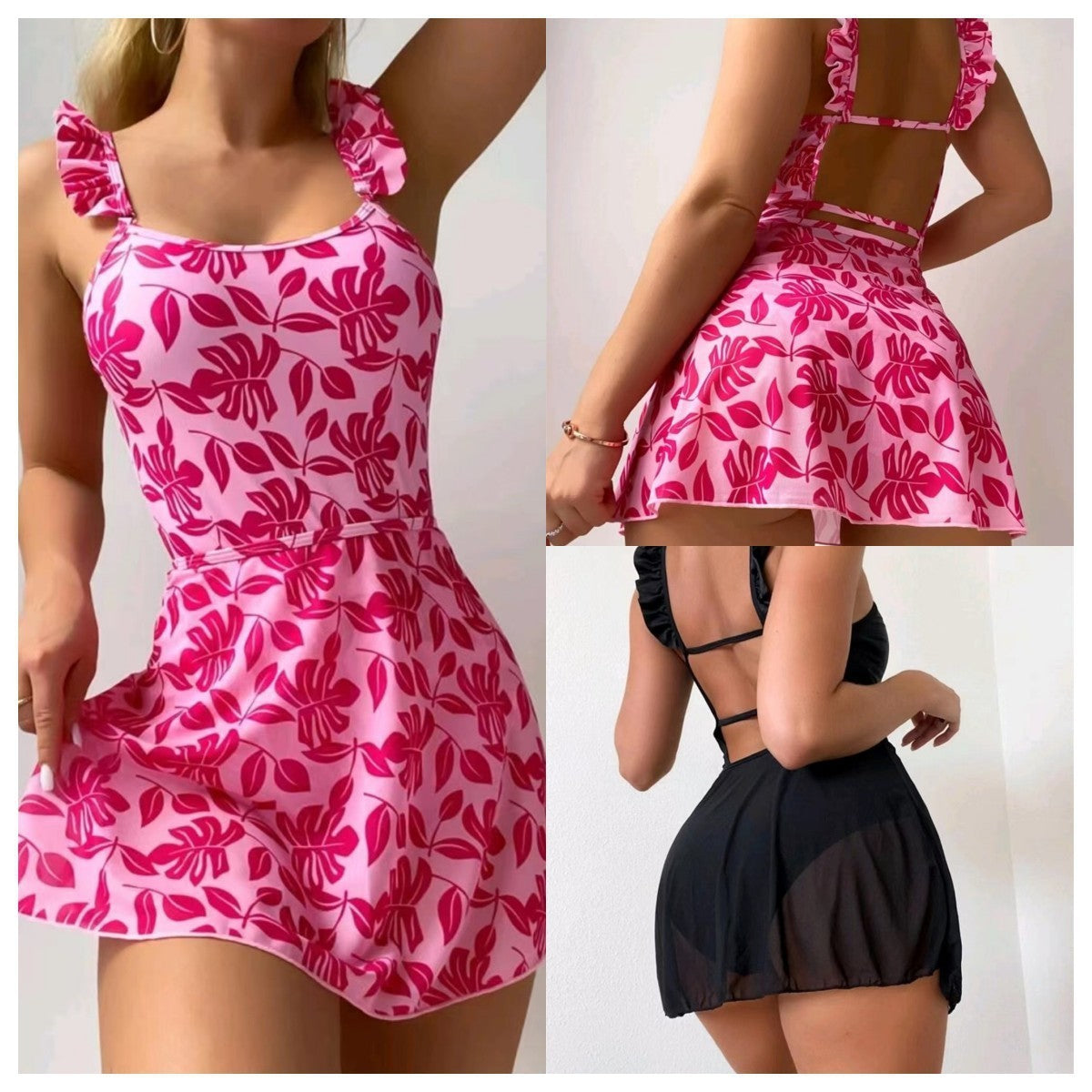 European And American Printed One-piece Bikini Swimsuit