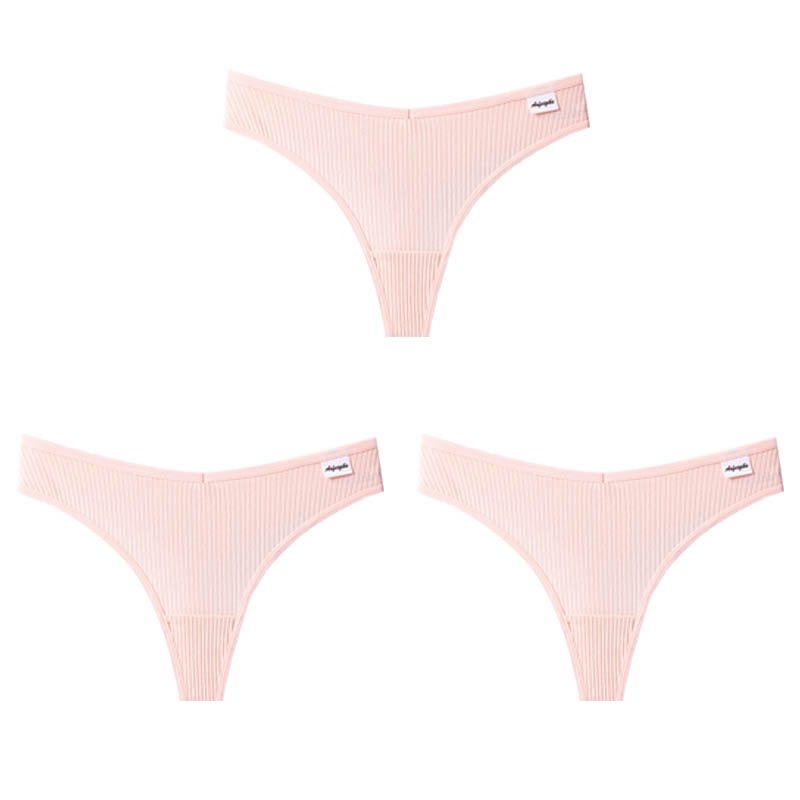 New Japanese Threaded Cotton Underwear Women's Breathable Low-waist Seamless Cotton Girls Narrow-side Briefs Students