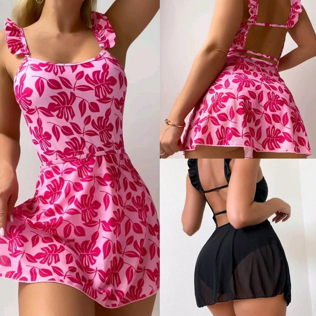 European And American Printed One-piece Bikini Swimsuit