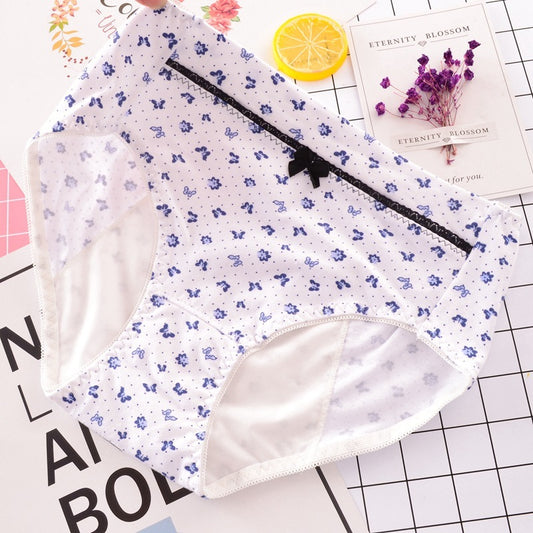 Physiological pants foreign trade cotton women's underwear menstrual menstrual leak-proof printing cotton anti-side leakage safety