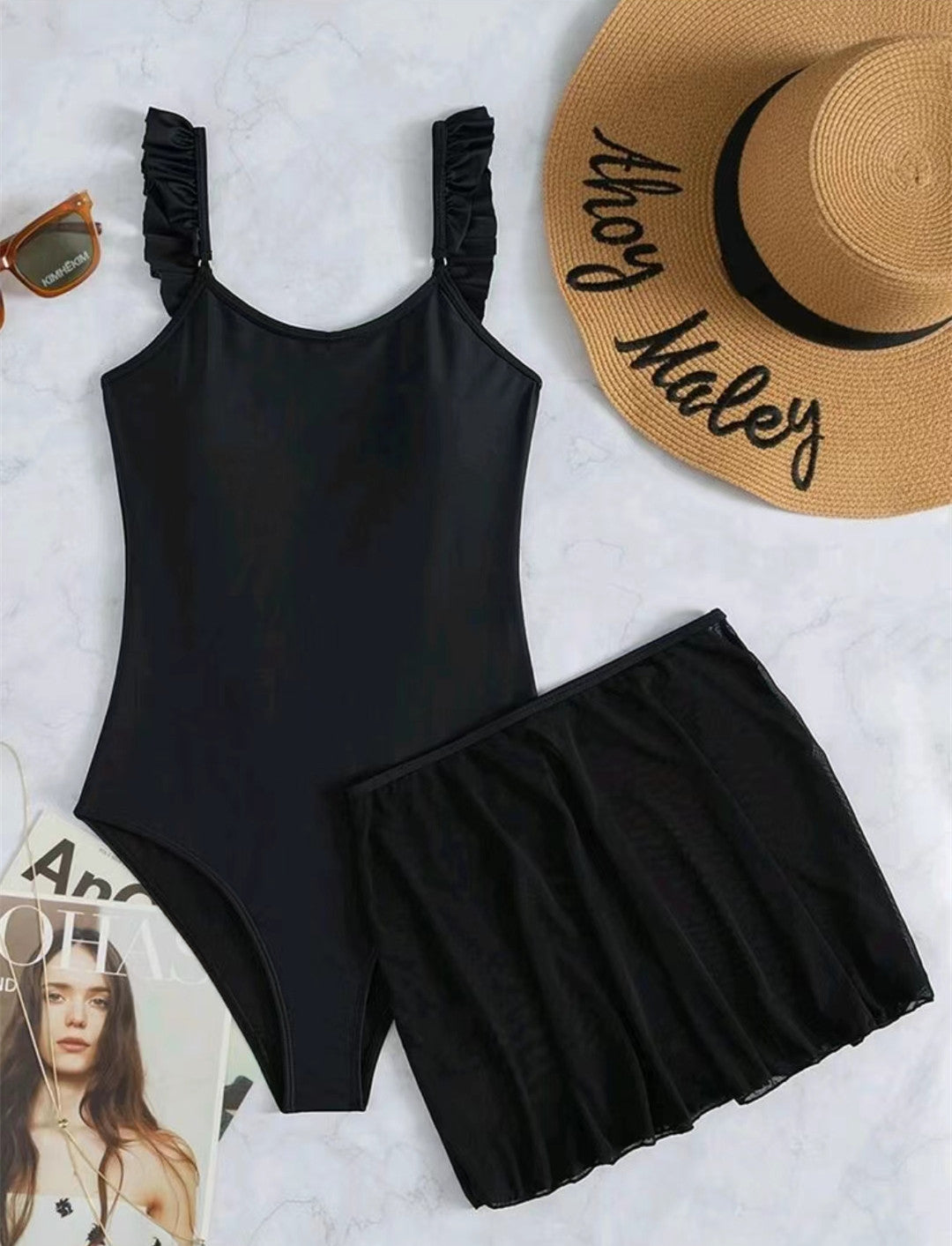 European And American Printed One-piece Bikini Swimsuit