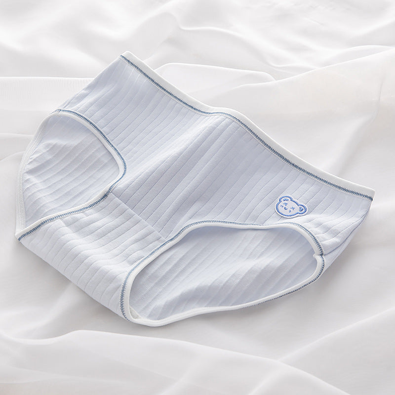 Women's Pure Color Simple Cute Cartoon Comfortable Breathable Underwear